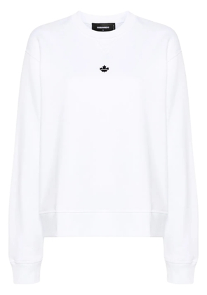 DSQUARED2 appliqué-logo cotton sweatshirt - White