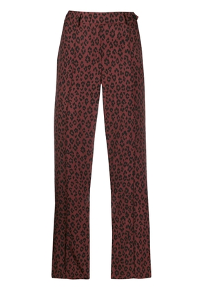 A.P.C. cropped leopard print trousers - Red