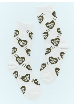 Human Made Heart Logo Jacquard Socks - Man Socks White M