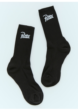 Patta Logo Jacquard Socks - Man Socks Black Eu 42 - 46
