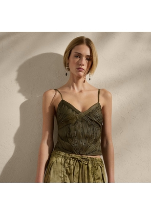Naylor Lambskin & Tulle Sleeveless Top
