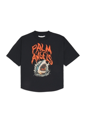 Palm Angels Kids Cotton Shark Print T-Shirt