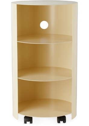 HEM Off-White Hide Pedestal Table