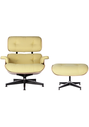 Herman Miller Green Leather Eames Lounge Chair & Ottoman