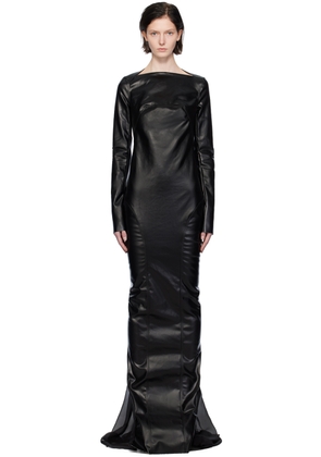 Rick Owens Black Al Column Denim Maxi Dress