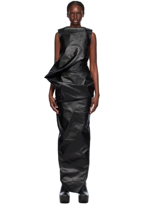 Rick Owens Black Elipse Denim Maxi Dress