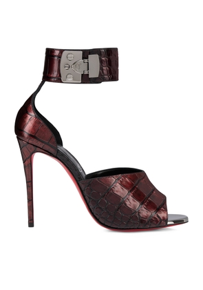 Christian Louboutin Lock Me Up Embossed Leather Sandals 100