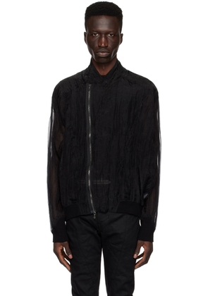 Julius Black Semi-Sheer Bomber Jacket