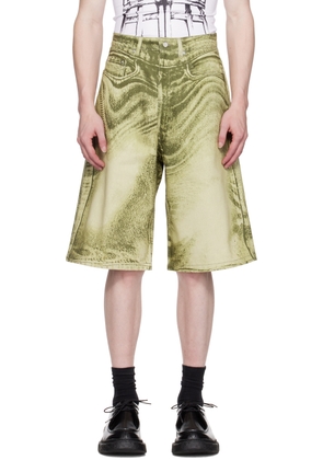 CAMPERLAB Beige Print Denim Shorts