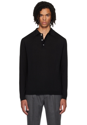Lardini Black Wool Polo