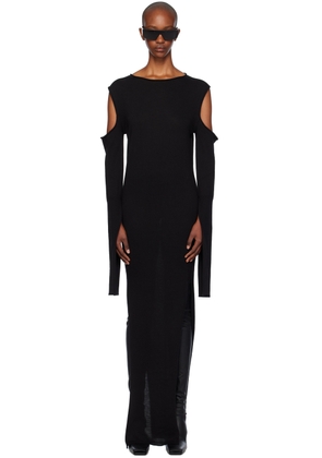 Rick Owens Black Porterville Cape Sleeve Maxi Dress