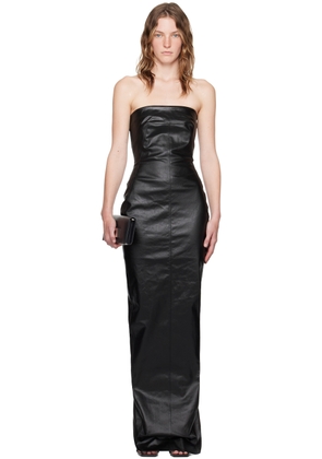Rick Owens Black Porterville Bustier Denim Maxi Dress