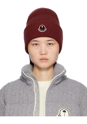 Moncler Genius Moncler x Palm Angels Burgundy Logo Beanie
