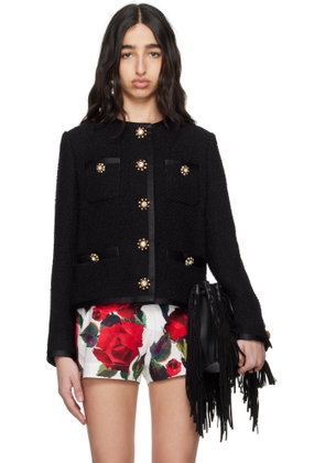Dolce & Gabbana Black Cropped Single-Breasted Jacket