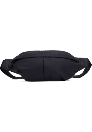 BOSS Navy Coated Canvas Belt Bag