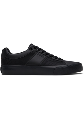 BOSS Black Mesh & Faux-Leather Sneakers
