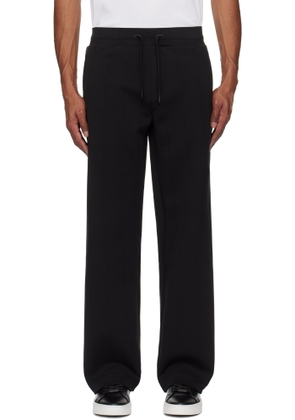 BOSS Black Drop-Needle Cotton Track Pants