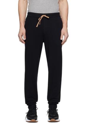 BOSS Black Embroidered-Logo Sweatpants