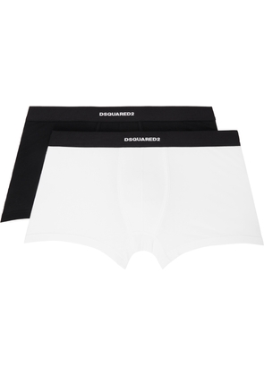 Dsquared2 Two-Pack Black & White Stretch Cotton Boxer Briefs