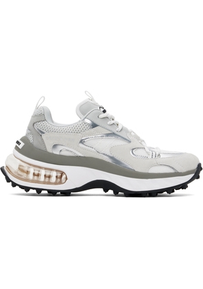 Dsquared2 White & Gray Bubble Sneakers
