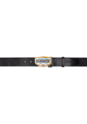 Dsquared2 Black Logo Plaque Belt