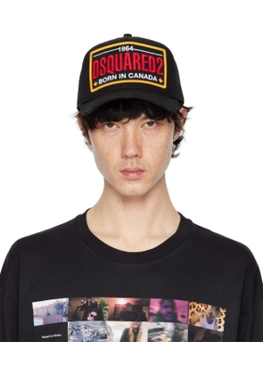 Dsquared2 Black 'Born in Canada' Logo Baseball Cap