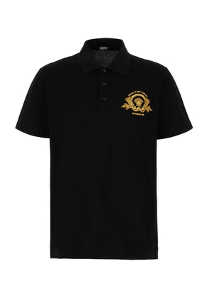 Versace Black Piquet Polo Shirt