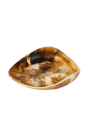 DINOSAUR DESIGNS Large Leaf Bowl in Light Horn - Brown. Size all.