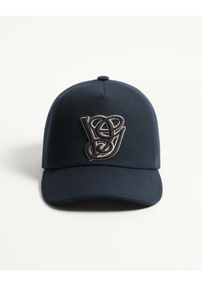 Valentino Garavani GARAVANI COTTON BASEBALL CAP WITH EMBROIDERY Man BLUE 57
