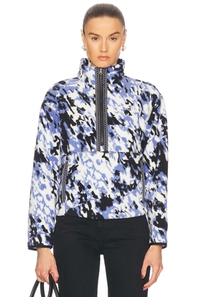 The North Face Fleeski Quarter Zip Pullover in Virtual Blue Trail Grid Fleece Print - Blue. Size M (also in S, XL, XS).
