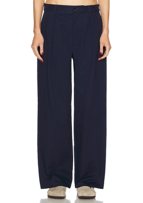 WAO Wide Leg Pleated Trouser in Navy - Blue. Size 28 (also in 30, 32).