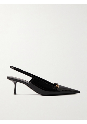 SAINT LAURENT - Carine Embellished Patent-leather Slingback Pumps - Black - EU 34,EU 34.5,EU 35,EU 35.5,EU 36,EU 36.5,EU 37,EU 37.5,EU 38,EU 38.5,EU 39,EU 39.5,EU 40,EU 40.5,EU 41,EU 41.5,EU 42