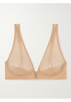 Commando - Chic Mesh Plunge Underwired Soft-cup Bra - Neutrals - 32B,34B,36B,32C,34C,36C,38C,32D,34D,36D,32DD,34DD,36DD