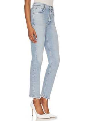 AGOLDE Riley High Rise Straight Crop Jeans in Denim-Light. Size 33. Also in 31, 34.