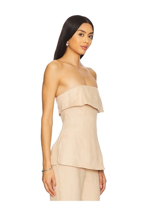 HEVRON Addison Top in Beige. Size 10. Also in 0, 12, 4, 6.