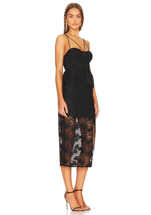 LPA Madonna Lace Corset Midi Dress in Black. Size XS. Also in S, XXS.