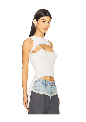 PRIVATE POLICY Mesh Harness Tank Top in White. Size M. Also in L, XS.