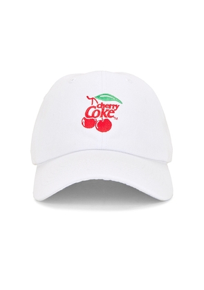 The Laundry Room Cherry Coke Branch Papa Cap in White.
