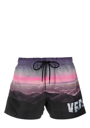 Versace Versace Hills-print swim shorts - Black