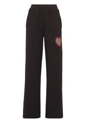 DSQUARED2 heart-appliqué flared track pants - Black