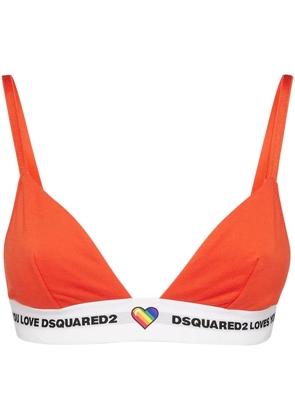 DSQUARED2 Canadian Lodge triangle-cup bra - Orange