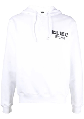 DSQUARED2 logo-print cotton hoodie - White