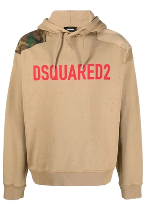 DSQUARED2 logo-print hoodie - Brown