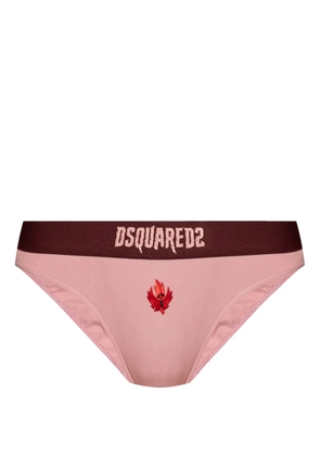 DSQUARED2 maple leaf-embroidered briefs - Pink