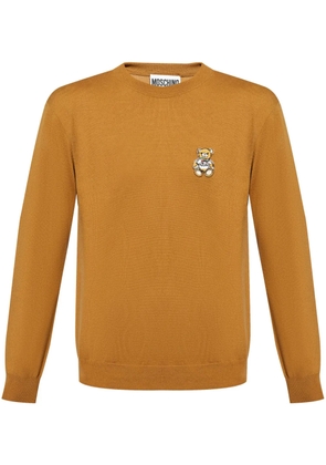Moschino teddy bear-appliqué wool sweater - Neutrals