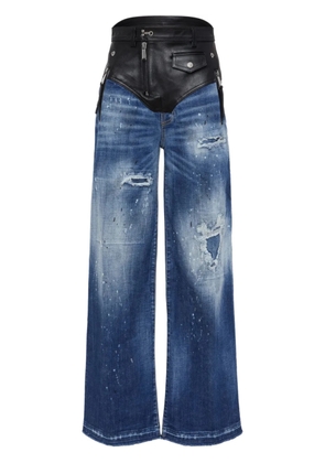 DSQUARED2 panelled wide-leg jeans - Blue