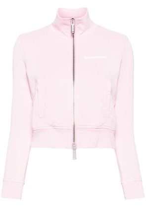 DSQUARED2 logo-appliqué cropped sweatshirt - Pink
