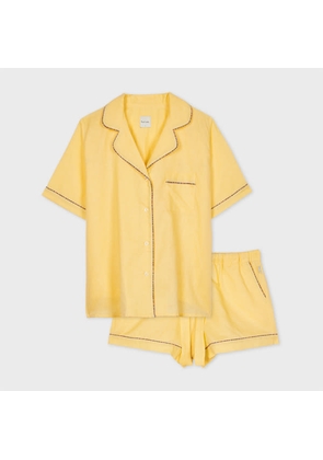 Paul Smith Women's Yellow 'Signature Stripe' Trim Pyjama Set