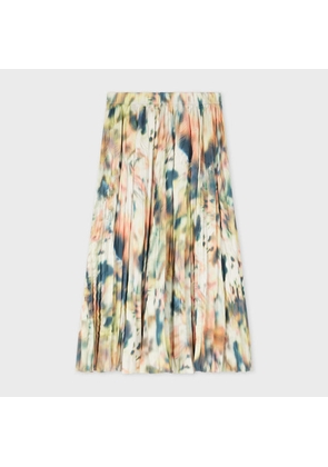 Paul Smith Women's 'Lens Blur Botanical' Plissé Pleated Skirt Multicolour