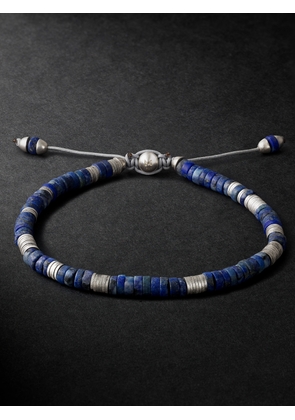 M.Cohen - Burnished Sterling Silver, Lapis Lazuli and Cord Bracelet - Men - Blue - L